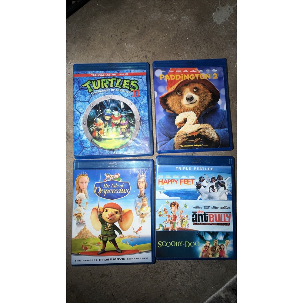 Kids Blu-ray Movie Lot Paddington 2 TMNT II Tale of Despereaux Triple Feature
